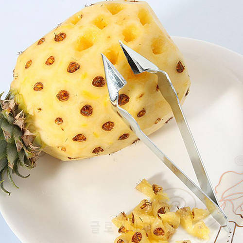 New Creative Practical Stainless Steel Cutter Pineapple Eye Peeler Pineapple Seed Remover Clip Home Kitchen Fruit Tools