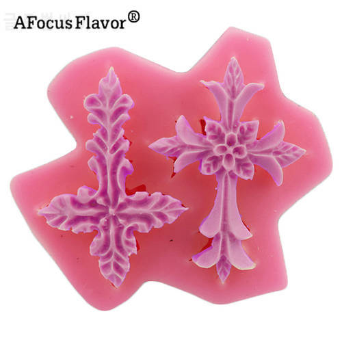 1 Pc Double Cross Silicone Mold Christmas Cake Decorated Candy Cake 3d Jesus Cross Mold Easter Chocolate Baking Stencil