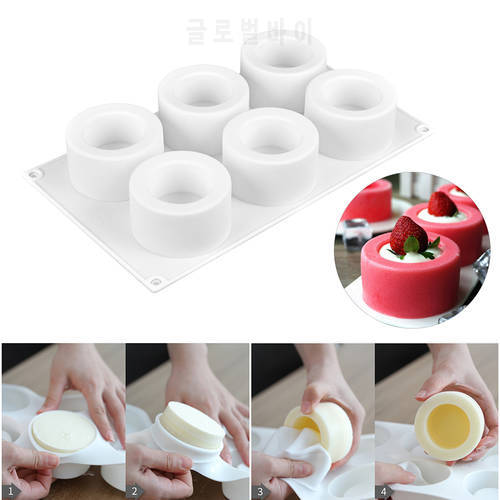 3D Silicone Mold 6 Holes Pudding Cupcake Art Cake Mould Baking Pastry Mousse Chocolate Mold cake tools