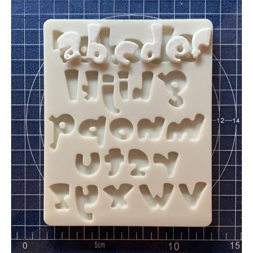 Silicone Mold Groovy Lowercase alphabet silicone mold mould sugar craft fondant cake decorating animal mould baking tool