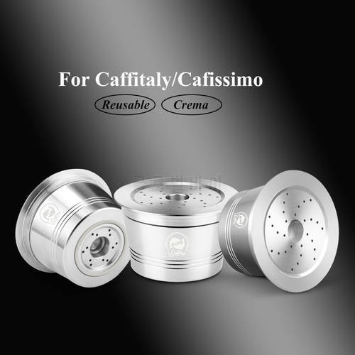 ICafilas Stainless Steel Refillable Reusable Cafissimo Classic/K FEE Coffee Capsule Cafeteira for Caffitaly & Tchibo Machine