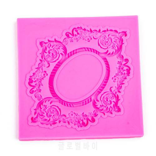 Picture frame shaped 3D fondant cake silicone mold for polymer clay molds chocolate pastry candy making decoration tools F1148