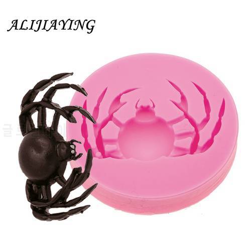 1Pcs DIY spider shape silicone Halloween cake mold chocolate biscuit mold fondant mold tools For Kitchen Accessories D0564