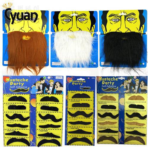 Halloween Cosplay Fake Beard Pirate Party Funny Costume Party Mustache Decoration Fake Mustache for Kids Adult Photo Props