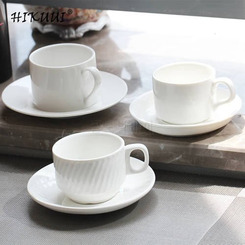 3 Style White Ceramic Coffee Cup Saucers Set Drinkware Afternoon Tea Porcelain Mocha Mugs Cups With Trays