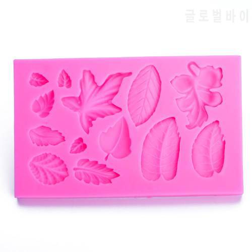 Leaves Flower leaves shape 3D Craft Relief Chocolate confectionery Fondant Silicone Mold Cake Kitchen Decorating Tools FT-1097