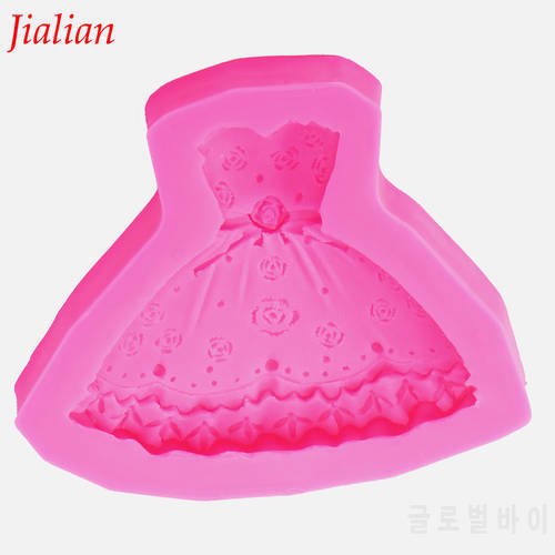 Angel Wings fondant cake silicone mold Princess dress Reverse forming chocolate soap kitchen Baking decoration tools F0011
