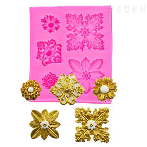 Flower shaped 3D Reverse sugar molding fondant cake silicone mold for polymer clay molds decoration tools F11165