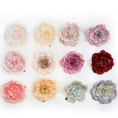 1pcs/lot artificial 10cm silk peony flower head for wedding home party decoration DIY flower wall gift box scrapbooking process