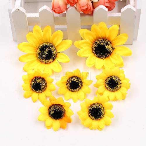 5pcs Silk Sunflower Gerbera Artificial Artificial Scissors Waltz Wedding Decoration DIY Wreath Gift Craft Fake Flower Sunflower