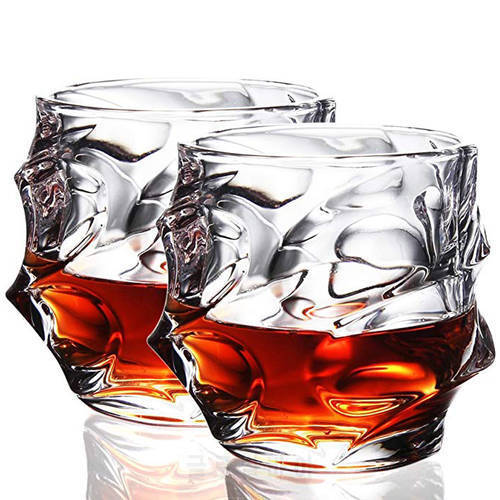 UPORS 350ML Whiskey Glass Unique Elegant Scotch Glasses Liquor Tumbler Crystal Whisky Glass for Home Party Wedding Glasses Gift