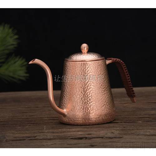 FeiC 1pcs 0.6L Copper Tea and Coffee Drip Kettle pot hot water for Barista