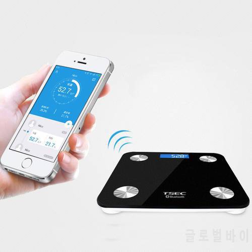 Hot Sale Smart Bathroom Body Weight Scales Floor Household Weighting Fat Scale Bluetooth APP Tempered Glass 17 Index kg lb st
