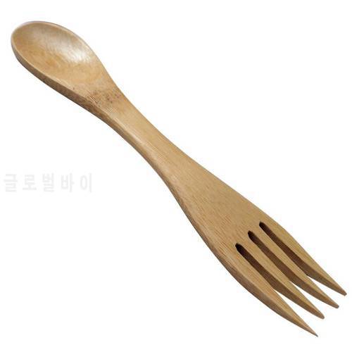 100% Natural Bamboo Spoon Fork All IN One Portable Travel Cutlery Set Wholesale Bamboo Dinnerware