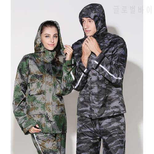 Couples Style Military Camouflage Raincoat Women Rain Coat Men Waterproof Outdoor capa de chuva impermeables para lluvia mujer