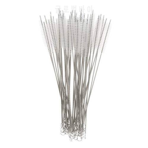 UPORS 50Pcs/Set Reusable Straw Brush Eco Friendly Stainless Steel Cleaner Brush for 6mm/12mm Straws Pipe Tube Cleaning Brushes