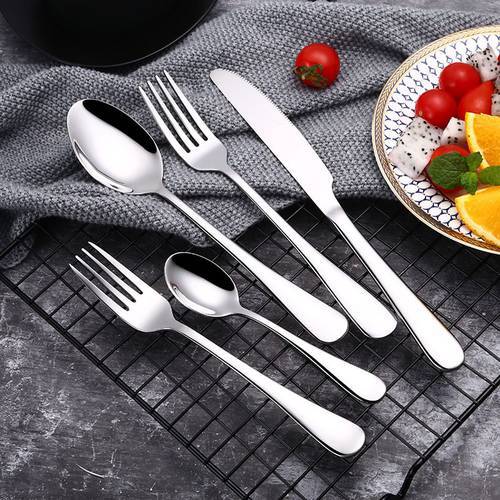 20Pcs/Set Stainless Steel Cutlery Set Silverware Dinnerware Tableware Dishwasher Safe Dinner Fork Knife Shipping
