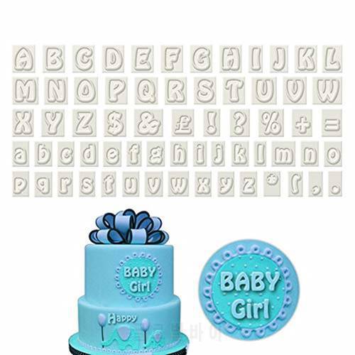 64 PCS Plastic Alphabet Cookie Cutter Set Fondant Cutters Mold Upper and Lower Case Art Deco Number Letter Stamps