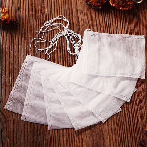 Tea Bags 100Pcs/Lot Empty Teabag Scented Drawstring Pouch Bag Filter Cook Herb Spice Loose Coffee Pouches Tools
