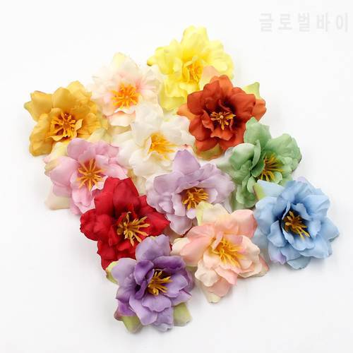 10pcs/lot 5cm Orchids Silk Artificial Flower Wedding Party Home Decor DIY Wreath Scrapbook Gift Box Craft Fake Flower