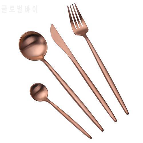 Rosegold Cutlery Tableware Set Forks Knives Spoon 18/10 Stainless Steel Fork Spoon Knife Set Kitchen Golden Cutlery Dropshipping