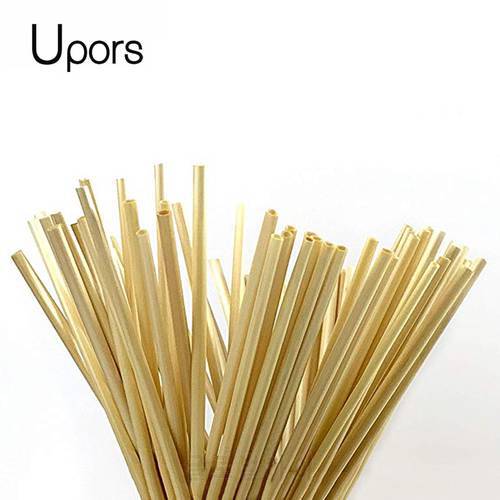 UPORS 100Pcs Biodegradeable Wheat Straw 20cm Organic Natural Disposable Drinking Straws Food Grade Straws for Tea Cocktail Straw