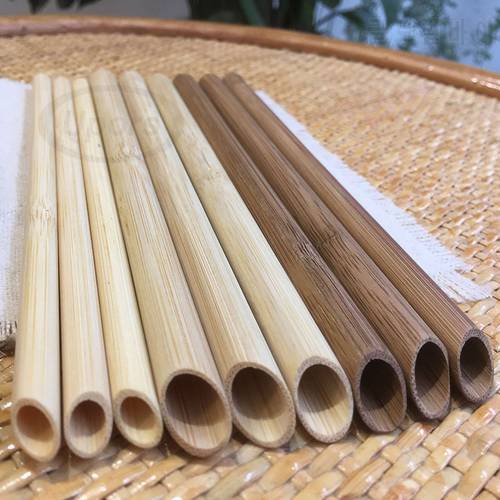 UPORS 50Pcs Natural Bamboo Straw 20cm Eco Friendly Organic Reusable Straws Bamboo Drinking Straws for Bar Party