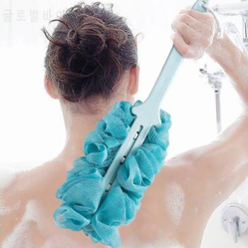 Popular Creative Fashion New Long Handle Hanging Soft Mesh Back Body Bath Shower Scrubber Brush Sponge For Bathroom Hot Sale