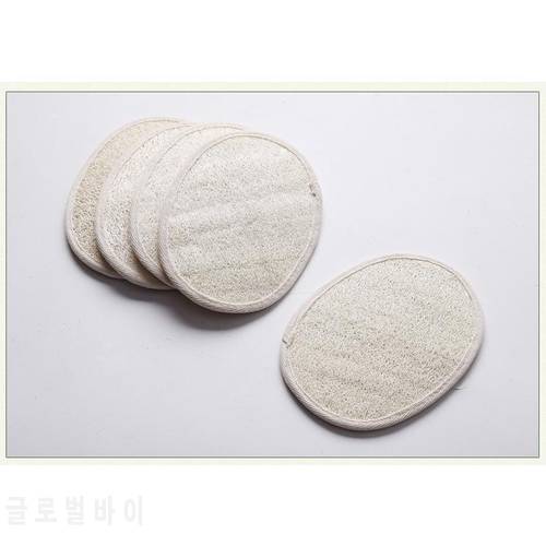 100pcs 13x18cm Oval shape natural loofah pad scrubber remove the dead skin bath shower face loofah sponge SN174