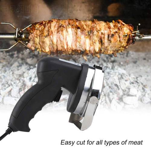 Electric Kebab Knife,80W Professional Commercial Electric Shawarma Doner Kebab Knife Cutter Gyros Slicer Kebab Knife 2 Blades