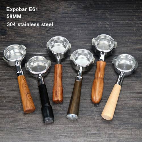 304 Stainless Steel Coffee Bottomless Portafilter Filter Basket 58mm For Expobar E61 Espresso Machine القاع Barista Accessory