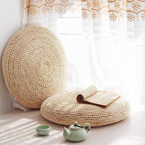 Round Natural Weave Straw Handmade Pillow Floor Yoga Seat Mat Thickening Chair Tatami Meditation Window Cushion Home Decor