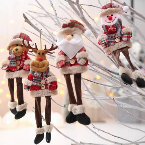 New Year 2023 Cute Christmas Dolls Santa Claus/Snowman/Elk Noel Christmas Tree Decoration for home Xmas Navidad 2022 Kids Gift