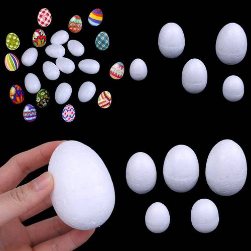 10pcs/set 3-7cm Modelling Polystyrene Styrofoam Foam Egg Ball White Craft For DIY Christmas Day Or Easter Day Decoration
