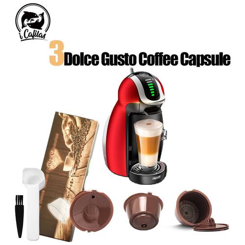 icafilas 3rd Generation for Nescafe Dolce Gusto Reusable Coffee Filter Dolci Gusto Capsule Cup with Metal Mesh Cafeteira Dripper