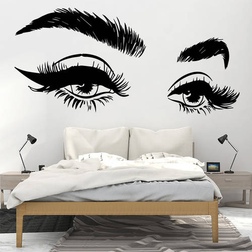 Beautiful Eyelashes Eye Vinyl Wall Sticker Wall Decor For Beauty Salon Decoration Art Wall Decals Wallpaper Stickers Murals