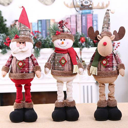 1/3PCS Christmas Dolls Tree Decor New Year Ornament Reindeer Snowman Santa Claus Standing Doll Decoration Merry Christma
