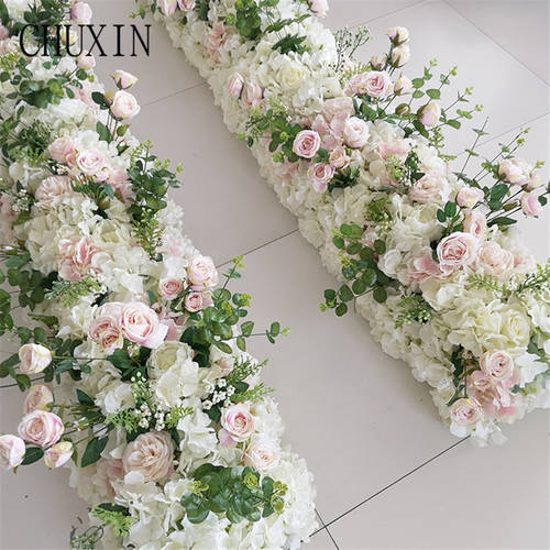 New Wedding Road Lead Rose Flower Row Wedding Sign In Stage Guide Artificial Flower Home Holiday Celebration Decoration