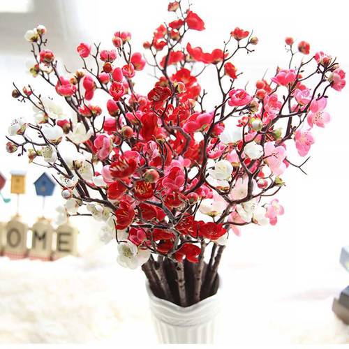 Artificial flower cherry spring plum blossom peach branch 30cm-60cm silk flower tree flower bud for wedding party decoration