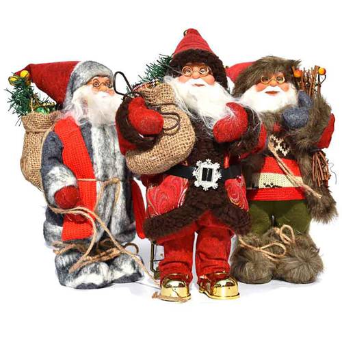 Christmas Decorations Santa Claus Doll Simulation Of the Elderly Ornaments Toys New Year Red Cap Xmas Decor Gift U3