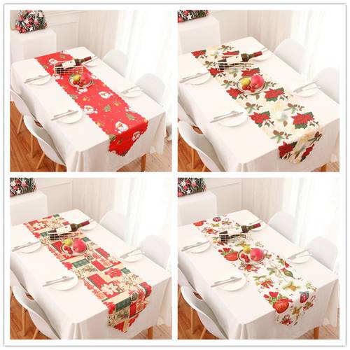 Kerst Decor Christmas Table Runner Ornaments Christmas Decorations for Home New Year 2022 Noel Natal Dinner Party Decor Navidad