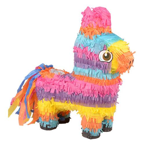 Small Rainbow Donkey Pinata Kids Birthday Themed Party Supplies Game Candy Props Simulation Doll Children Gifts DIY Decoration
