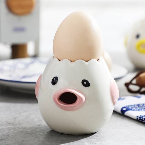 Novelty Cute Chick Ceramic Egg Cleaning Separator Creative Egg Separator Yolk Protein Separator Filter Baking Kitchen Tool