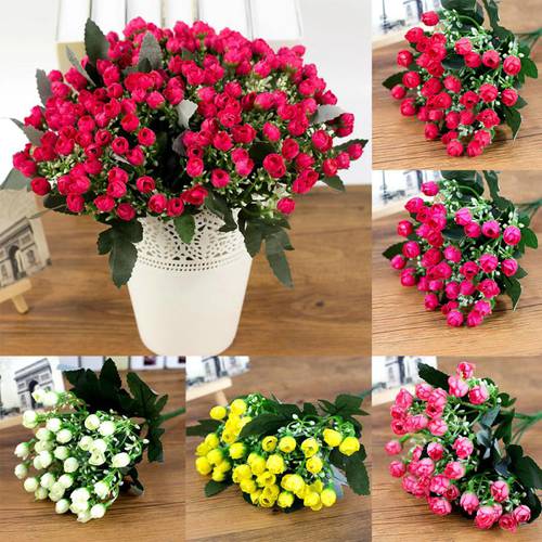 36heads/ 1Bunch Artificial Decorative Party Silk fake Flowers Peonies For Home Hotel decor DIY Wedding Decoration Bouquet Wreath