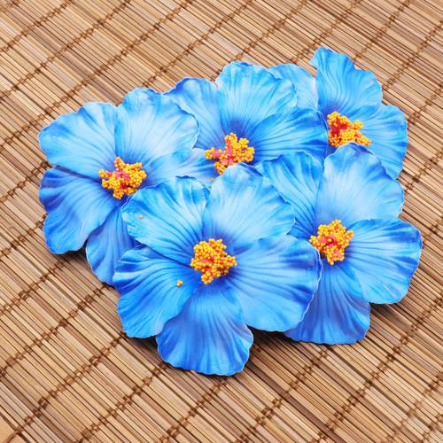 10PCS Hawaii Party Hibiscus Flowers Summer Party DIY Decorations Artificial Flowers Hula Girls Favor Hair Decoration Flower