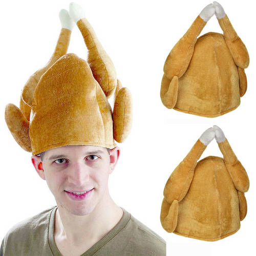 Turkey Thanksgiving Hat Novelty Cooked Chicken Bird Secret Santa Fancy Dress Funny Adults Hat Festival Costume Caps New Arrivals