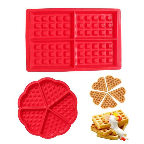 2pcs/pack Waffle Baking Mold Silicone Candy Jelly Chocolate Pan Bread Pie Flan Tart Molds Muffin Maker Bakeware Accessories
