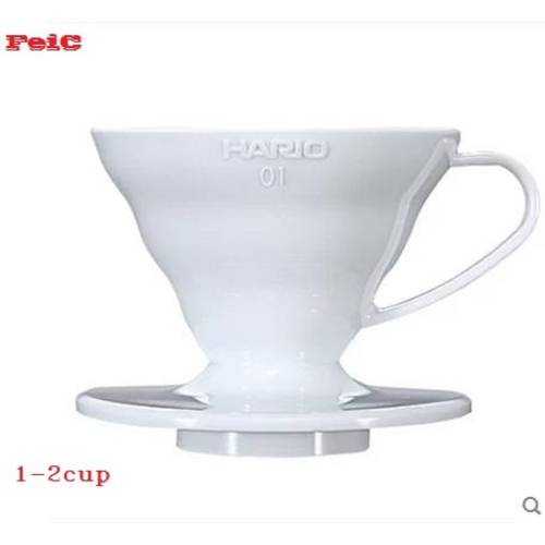 FeiC 1pc coffee dripper V60 Heat-resistant resin (not ceramics) VD-01 02 1-4cups for barista