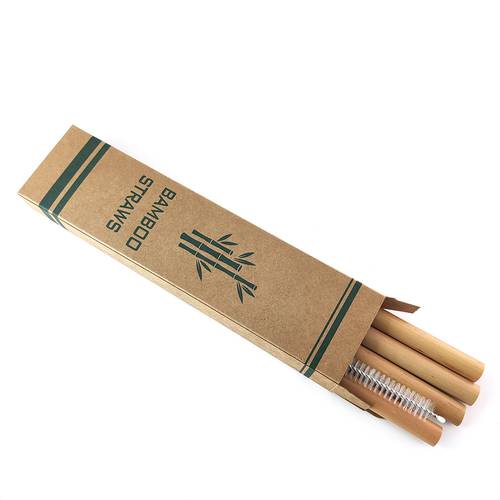 4pcs/set Eco-Friendly Reusable Bamboo Straw Organic Bamboo Straws Natural Wooden Straws For Party Birthday Wedding Bar Tool
