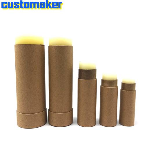 50PCS eco friendly Environmental protection push type paper lip push up tube paper empty tube for lip balm cylinder spot